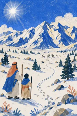 Reverent Alpine Snowfield Under Winter Sun