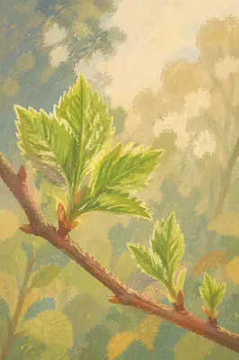 Fresh Spring Leaves in Morning Light