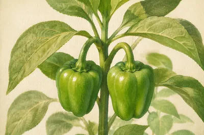 Fresh Spring Green Bell Pepper Growth