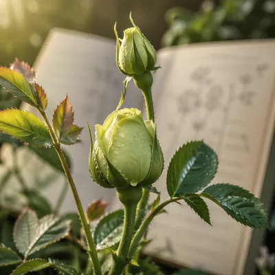 Fresh Spring Rosebuds in Morning Light