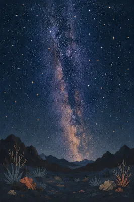 Milky Way Over Dark Mountain Wilderness