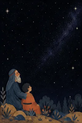 Quiet Starry Night Sky with Dark Treeline