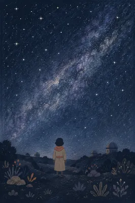 Lone Silhouette Beneath Starry Milky Way