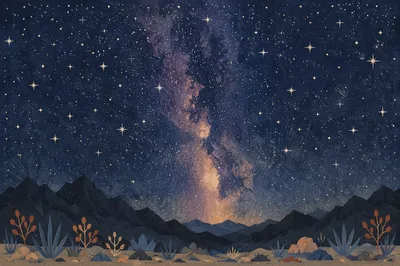 Milky Way Over Dark Mountain Wilderness