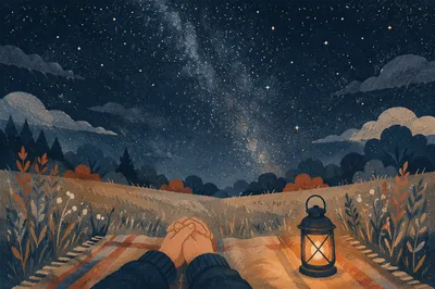 Prayer Beneath a Starry Meadow Sky