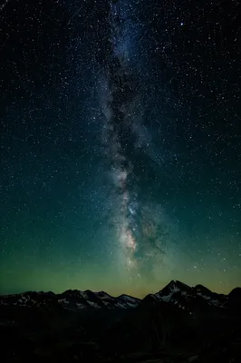 Milky Way Over Dark Mountain Silhouettes