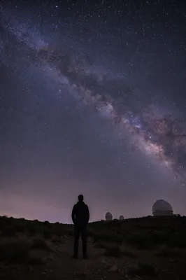 Lone Figure Under Starry Milky Way