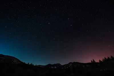Serene Starry Night Over Mountain Silhouette