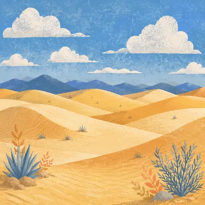 Sunny Summer Dunes Beneath Blue Sky