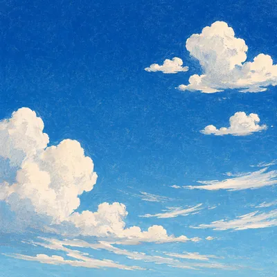 Warm Summer Sky with Soft Clouds