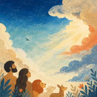 Golden Sun Rays Over Summer Cloudscape