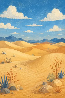 Sunlit Golden Dunes Beneath Summer Blue Sky