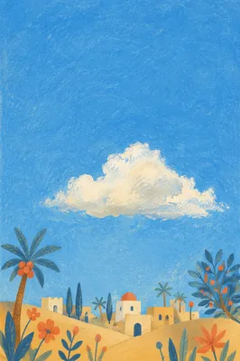 Warm Summer Sky With Soft Cloud