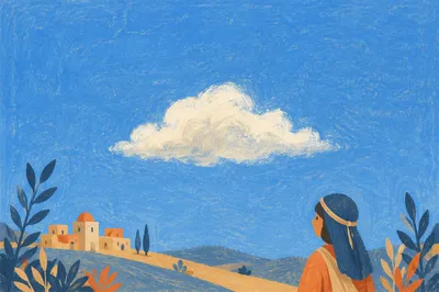Warm Summer Sky With Soft Cloud