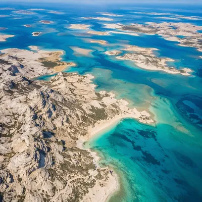 Sunny Summer Coastal Wilderness Aerial View