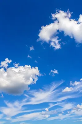 Sunny Summer Blue Sky With Soft Clouds