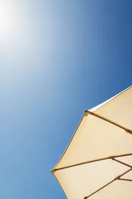 Sunny Blue Sky with Beach Umbrella