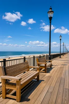 Sunny Summer Boardwalk by Blue Ocean