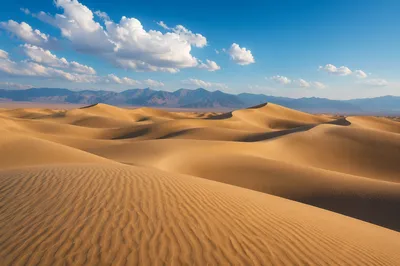 Sunny Summer Sand Dunes Under Blue Sky