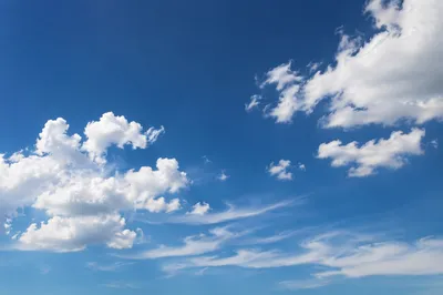 Sunny Summer Blue Sky with Soft Clouds
