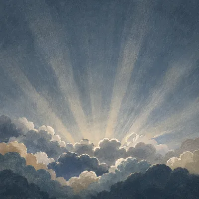 Sun Rays Breaking Through Storm Clouds