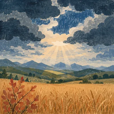 Sun Rays Breaking Through Storm Clouds