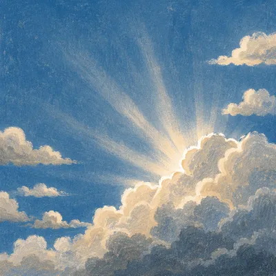 Sun Rays Breaking Through Dramatic Clouds