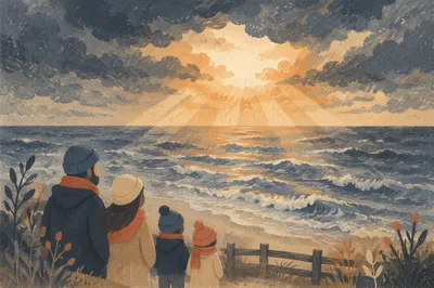 Sun Rays Breaking Through Storm Clouds