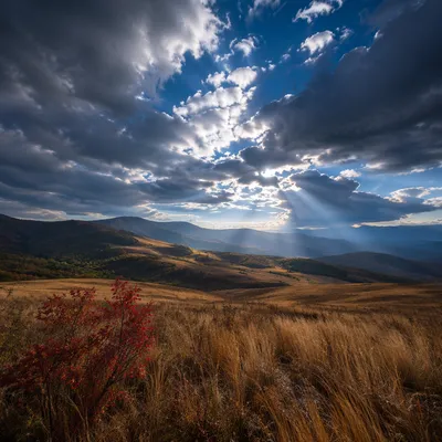 Sun Rays Breaking Through Storm Clouds