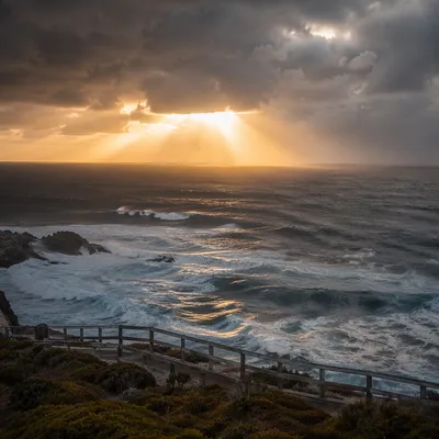 Sun Rays Breaking Through Storm Clouds