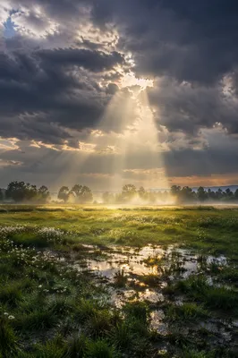 Sun Rays Breaking Through Storm Clouds