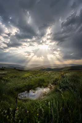 Sun Rays Breaking Through Storm Clouds