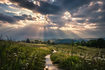 Sun Rays Breaking Through Storm Clouds