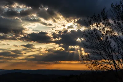Sun Rays Breaking Through Storm Clouds