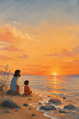 Golden Sunset Ocean Horizon Landscape