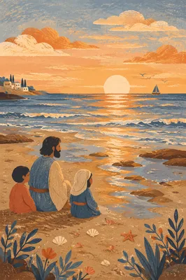 Golden Sunset Over Peaceful Ocean Horizon
