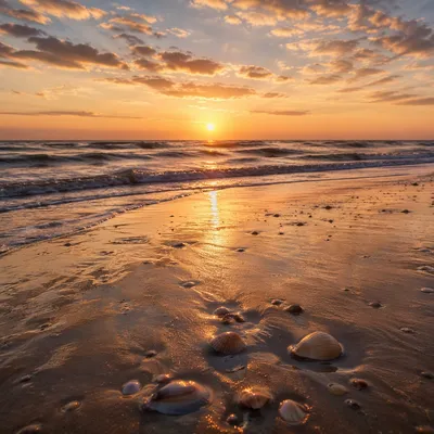 Golden Hour Ocean Horizon at Sunset