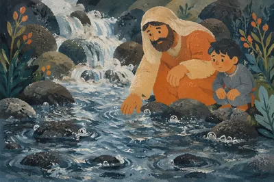 Clear Mountain Stream Over Smooth Stones