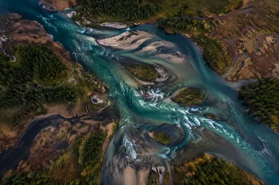 Clear River Winding Through Untouched Wilderness