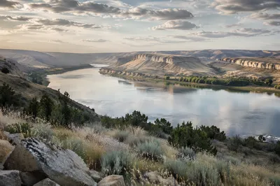 Clear River Valley in Peaceful Afternoon Light