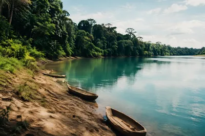 Clear River Through Lush Forest