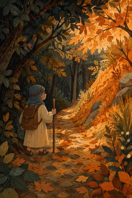 Golden Autumn Forest Path Canopy