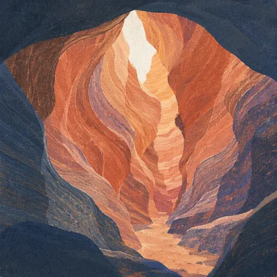 Glowing Sandstone Slot Canyon Walls