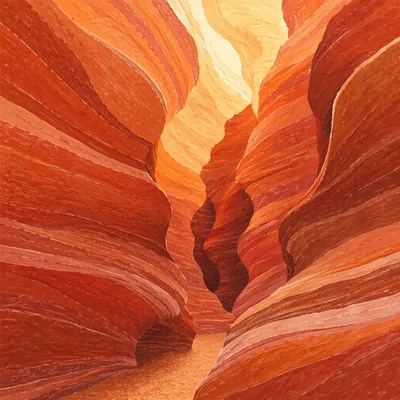 Sunlit Red Slot Canyon Textures