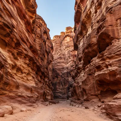 Sunlit Layered Red Canyon Walls