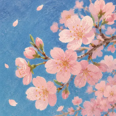Pink Cherry Blossoms Under Spring Sky