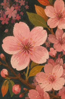 Pink Cherry Blossoms in Spring Sunlight
