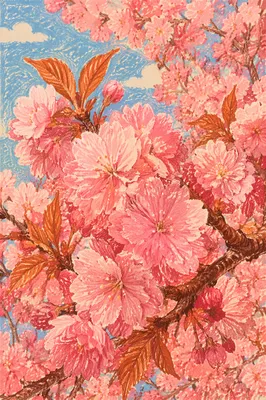 Pink Cherry Blossoms in Spring Sunlight