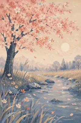 Cherry Blossom Tree by Misty Stream