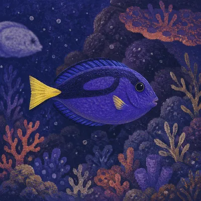 Violet Tropical Reef Fish Underwater Close-Up
